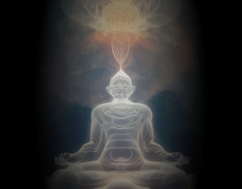 Shaktipat: divine energy rising through a meditating seeker